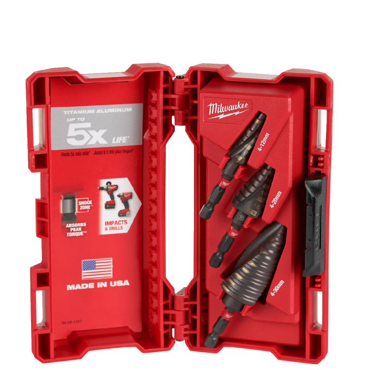 Zestaw wierteł stopniowych udarowych Shockwave  - 3 szt.