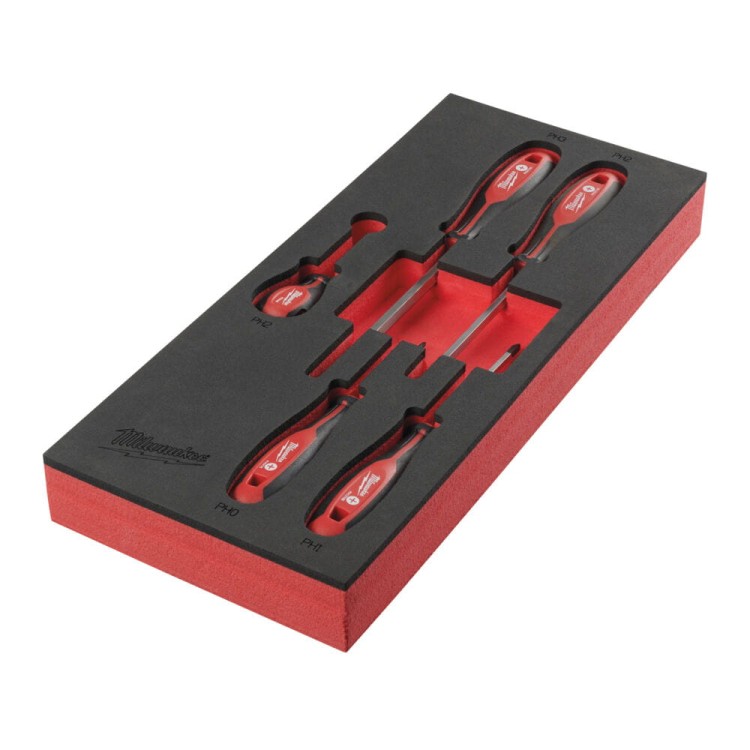 Wkładka piankowa z wkrętakami PH0x75 PH1x100 PH2x125 PH3x150 PH2x45 - do wózków narzędziowych