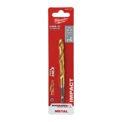 Wiertła do metalu Shockwave HSS-G TiN Red Hex Średnica(mm) 9