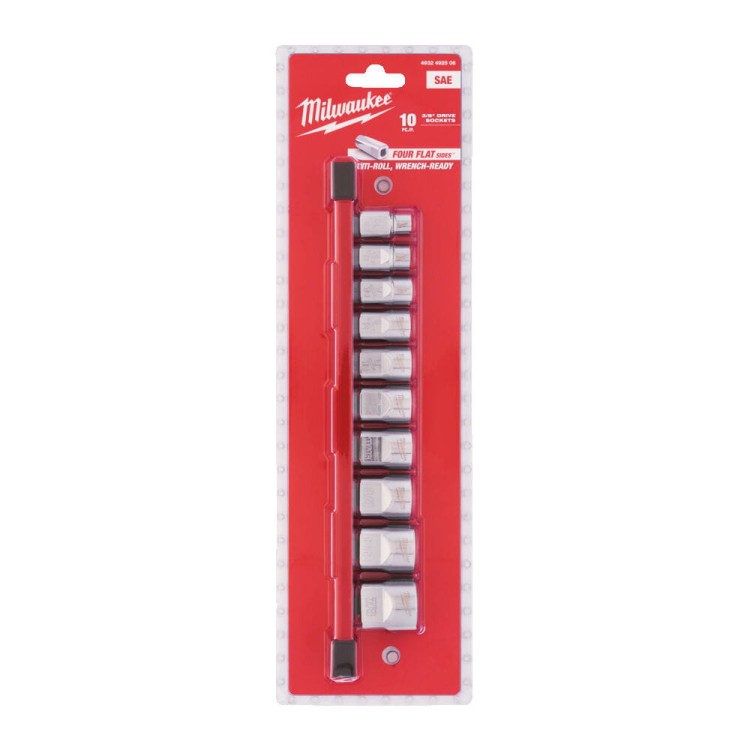 Zestaw nasadek imperialnych 3/8˝ 10 szt. na szynie (10-19mm)