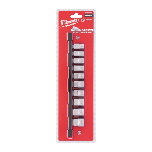 Zestaw nasadek metrycznych 3/8˝ 10 szt. na szynie (10-19mm)