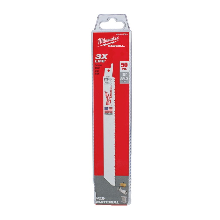Brzeszczoty uniwersalne (drewno, metal, pvc) Długość 200mm Opakowanie 50 sztuk Ilość zębów na cal 8/12