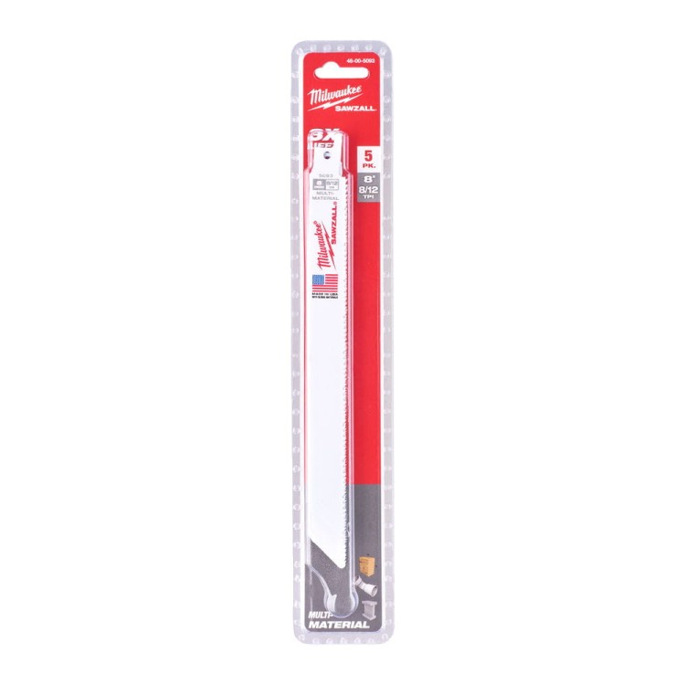 Brzeszczoty uniwersalne (drewno, metal, pvc) Długość 200mm Opakowanie 5 sztuk Ilość zębów na cal 8/12
