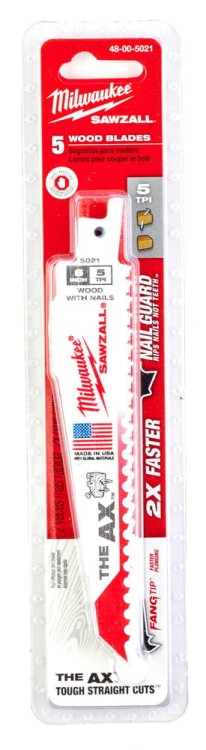 Brzeszczoty Heavy Duty AX Drewno z metalem: do prac wyburzeniowych Długość 150mm Opakowanie 5 sztuk