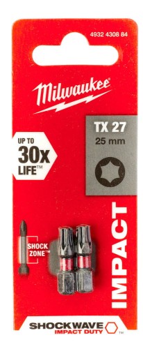 Bity udarowe Shockwave (blister) Typ TX27 Długość całkowita 25mm